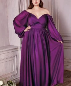 Prom Long Sleeve Chiffon Gown By Cinderella Divine CD243