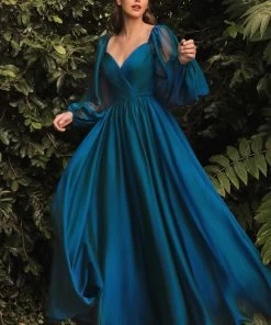Prom Long Sleeve Chiffon Gown By Cinderella Divine CD243