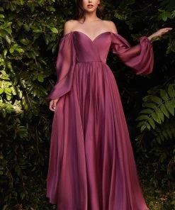 Prom Long Sleeve Chiffon Gown By Cinderella Divine CD243
