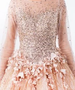 Long Sleeve Glitter Ball Gown By Elizabeth K GL1963 11 Long Sleeve Glitter Ball Gown By Elizabeth K GL1963