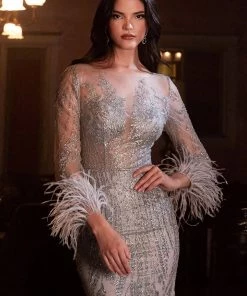 Long Sleeve Glitter Gown By Cinderella Divine CB090 11 Long Sleeve Glitter Gown By Cinderella Divine CB090