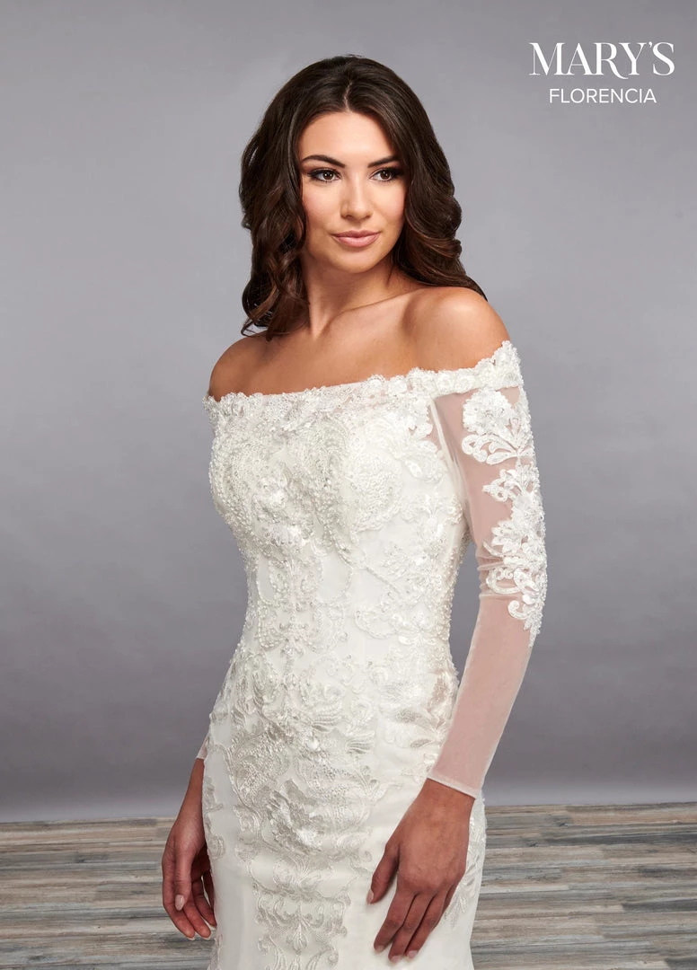 Florencia By Mary's Bridal Long Sleeve Mermaid Bridal Gown By Mary's Bridal MB3091 Wedding Dresses 5 Florencia By Mary's Bridal Long Sleeve Mermaid Bridal Gown By Mary's Bridal MB3091 Wedding Dresses