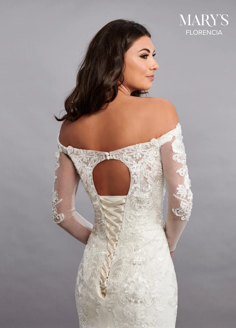 Florencia By Mary's Bridal Long Sleeve Mermaid Bridal Gown By Mary's Bridal MB3091 Wedding Dresses 6 Florencia By Mary's Bridal Long Sleeve Mermaid Bridal Gown By Mary's Bridal MB3091 Wedding Dresses