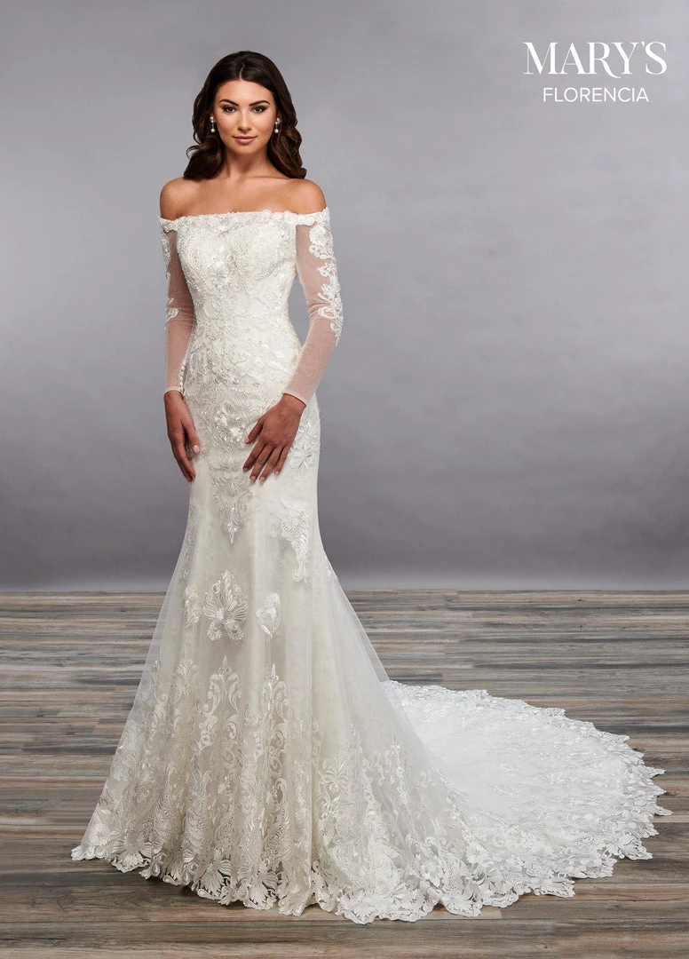 Florencia By Mary's Bridal Long Sleeve Mermaid Bridal Gown By Mary's Bridal MB3091 Wedding Dresses 4 Florencia By Mary's Bridal Long Sleeve Mermaid Bridal Gown By Mary's Bridal MB3091 Wedding Dresses