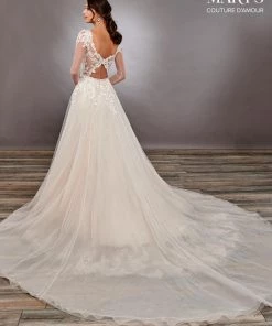 Mary's Bridal Couture Damour Collection Wedding Dresses Long Sleeve Overskirt Wedding Gown By Mary's Bridal MB4081