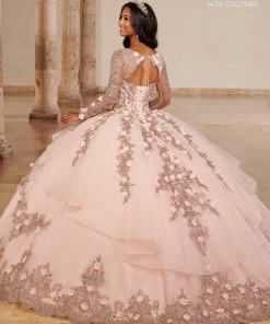 Mary's Bridal Long Sleeve Quinceanera Dress By Alta Couture MQ3076 Quinceañera