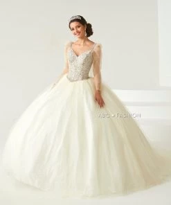 House Of Wu Fiesta Gowns Long Sleeve Quinceanera Dress By Fiesta Gowns 56434 Quinceañera