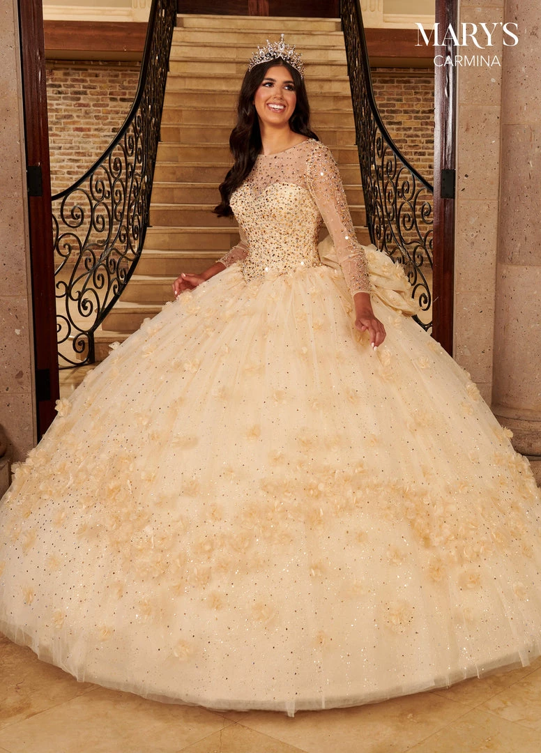 Long Sleeve Quinceanera Dress By Mary's Bridal MQ1096 8 Long Sleeve Quinceanera Dress By Mary's Bridal MQ1096