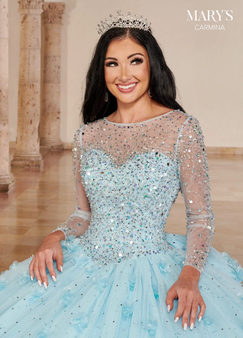 Long Sleeve Quinceanera Dress By Mary's Bridal MQ1096 7 Long Sleeve Quinceanera Dress By Mary's Bridal MQ1096