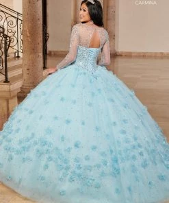 Long Sleeve Quinceanera Dress By Mary's Bridal MQ1096 14 Long Sleeve Quinceanera Dress By Mary's Bridal MQ1096