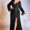 Prom Long Sleeve Satin Curve Gown By Cinderella Divine 7478C