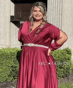 Prom Long Sleeve Satin Gown By Cinderella Divine 7475