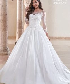 Mary's Bridal Ball Gowns Collection Wedding Dresses Long Sleeve Wedding Ball Gown By Mary's Bridal MB6081