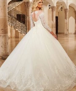 Mary's Bridal Ball Gowns Collection Long Sleeve Wedding Ball Gown By Mary's Bridal MB6096 Wedding Dresses