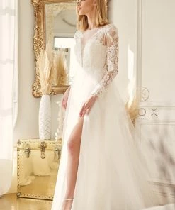 Long Sleeve Wedding Gown By Nox Anabel JE911 12 Long Sleeve Wedding Gown By Nox Anabel JE911