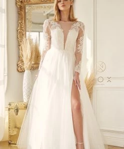 Long Sleeve Wedding Gown By Nox Anabel JE911 11 Long Sleeve Wedding Gown By Nox Anabel JE911
