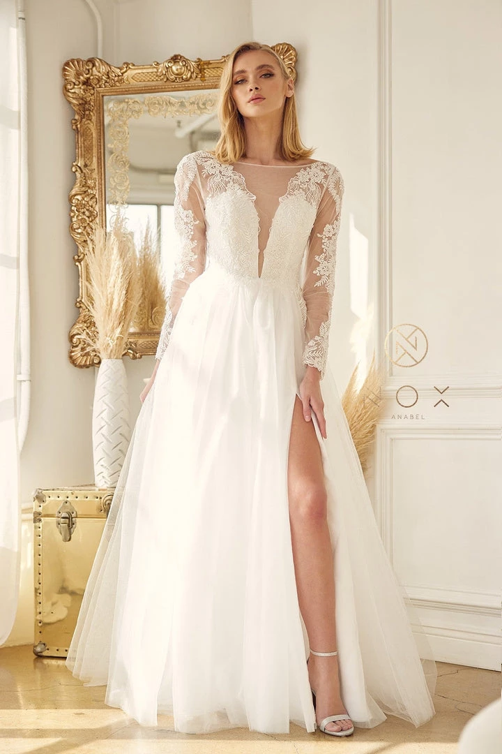 Long Sleeve Wedding Gown By Nox Anabel JE911 5 Long Sleeve Wedding Gown By Nox Anabel JE911