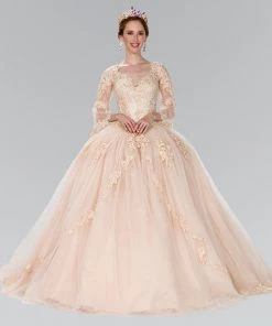 Long Sleeved Embroidered Ballgown By Elizabeth K GL2377