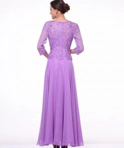 Long-Sleeved Lace Bodice Gown By Cinderella Divine 14327