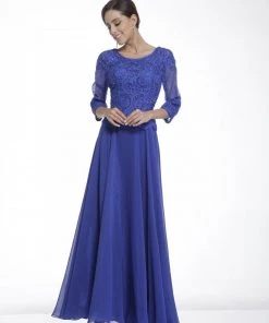 Long-Sleeved Lace Bodice Gown By Cinderella Divine 14327