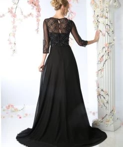Long Sleeve Chiffon Gown By Cinderella Divine KD026 Prom