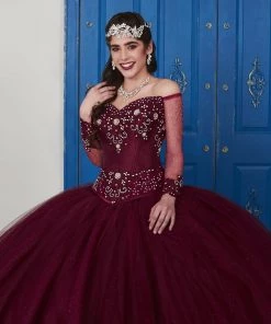 LA Glitter By House Of Wu Long-Sleeved Dress By House Of Wu LA Glitter 24039 Quinceañera