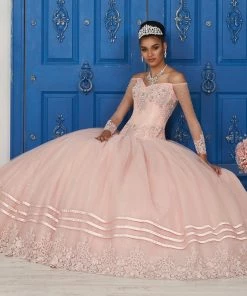 LA Glitter By House Of Wu Long-Sleeved Dress By House Of Wu LA Glitter 24039 Quinceañera