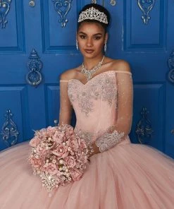 LA Glitter By House Of Wu Long-Sleeved Dress By House Of Wu LA Glitter 24039 Quinceañera