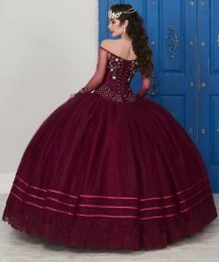 LA Glitter By House Of Wu Long-Sleeved Dress By House Of Wu LA Glitter 24039 Quinceañera