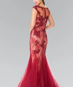 Long Sleeveless Beaded Lace Mermaid Dress By Elizabeth K GL2276 Prom