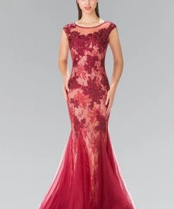 Long Sleeveless Beaded Lace Mermaid Dress By Elizabeth K GL2276 Prom