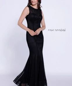 Long Sleeveless Beaded Mesh Dress By Nox Anabel 8259 Prom