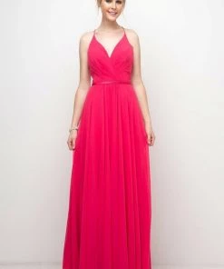 Long Sleeveless Chiffon Dress By Cinderella Divine CJ238