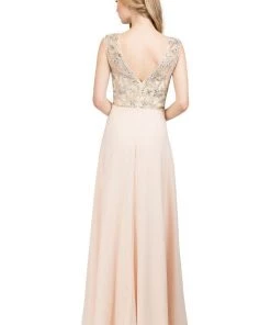 Starbox Prom Long Sleeveless Chiffon Dress With Beaded Bodice By Star Box 6111