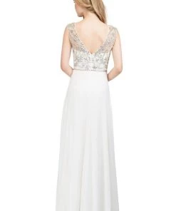 Starbox Prom Long Sleeveless Chiffon Dress With Beaded Bodice By Star Box 6111