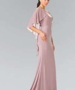 Long Sleeveless Dress With Back Caplet By Elizabeth K GL2254 Prom