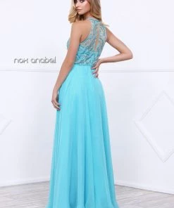 Prom Beaded Long Sleeveless Dress By Nox Anabel 8277