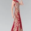Prom Long Sleeveless Dress With Beaded Vine Design By Elizabeth K GL2336