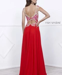 Long Sleeveless Dress With Floral Embroidery By Nox Anabel 8306 Prom