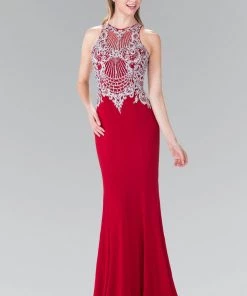 Prom Long Sleeveless Dress With Illusion Bodice By Elizabeth K GL2232
