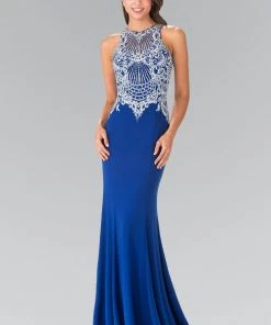 Prom Long Sleeveless Dress With Illusion Bodice By Elizabeth K GL2232