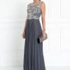 Long Sleeveless Dress With Jeweled Bodice By Elizabeth K GL1565 1 Long Sleeveless Dress With Jeweled Bodice By Elizabeth K GL1565