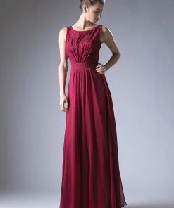 Long Lace Bodice Chiffon Dress By Cinderella Divine 1019 Prom 14 Long Lace Bodice Chiffon Dress By Cinderella Divine 1019 Prom