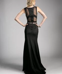 Metallic Gown With Sheer Cut Outs By Cinderella Divine 84792 Prom