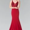 Long Sleeveless Embroidered Illusion Dress By Elizabeth K GL2372 Prom