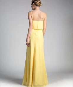 Long Sleeveless Flounce Dress By Cinderella Divine CF074