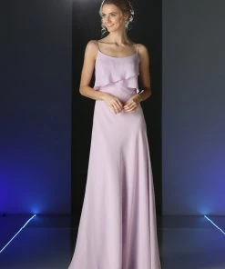 Long Sleeveless Flounce Dress By Cinderella Divine CF074