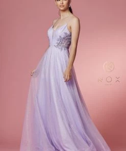 Long Sleeveless Glitter Dress By Nox Anabel T1033 Prom 19 Long Sleeveless Glitter Dress By Nox Anabel T1033 Prom