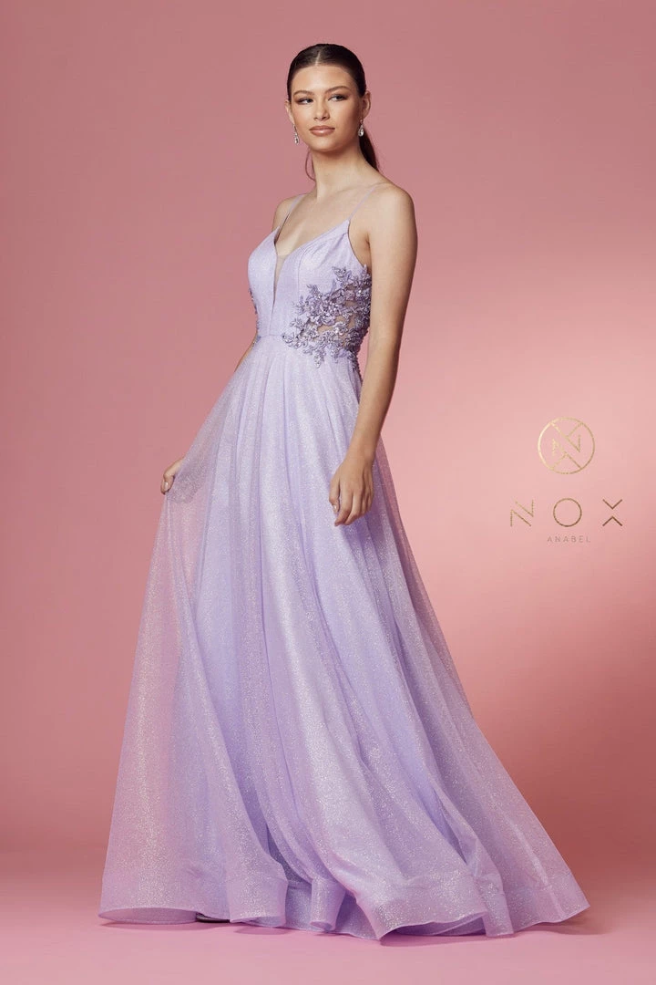 Long Sleeveless Glitter Dress By Nox Anabel T1033 Prom 11 Long Sleeveless Glitter Dress By Nox Anabel T1033 Prom