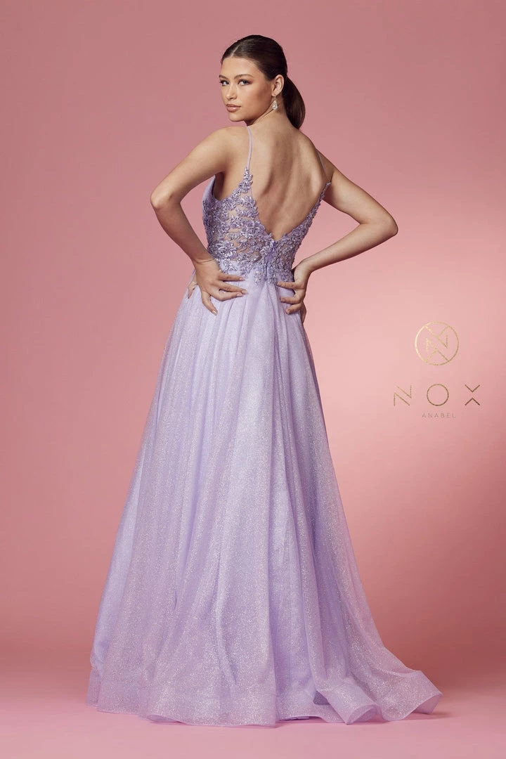 Long Sleeveless Glitter Dress By Nox Anabel T1033 Prom 10 Long Sleeveless Glitter Dress By Nox Anabel T1033 Prom